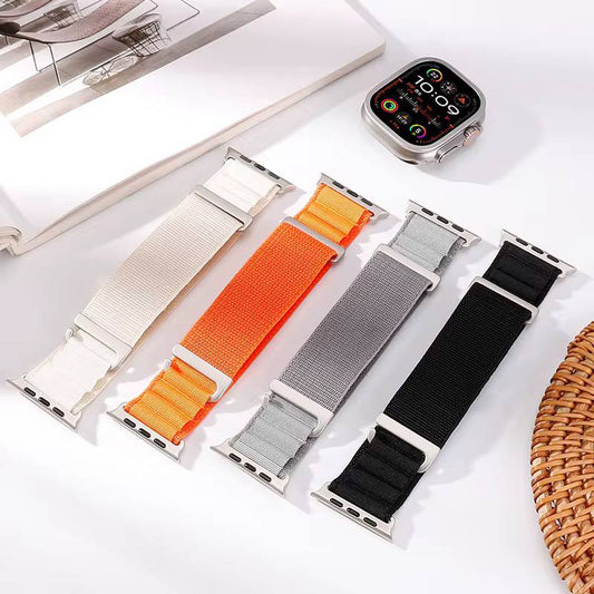 Bracelet alpine pour Apple Watch Ultra Band, Bracelet Correa en nylon et acier inoxidable, iWatch Series 9, 8, SE, 4, 3, 7, 6, 5, 49mm, 45mm, 44mm, 42mm, 40mm, 41mm, 44mm 38mm