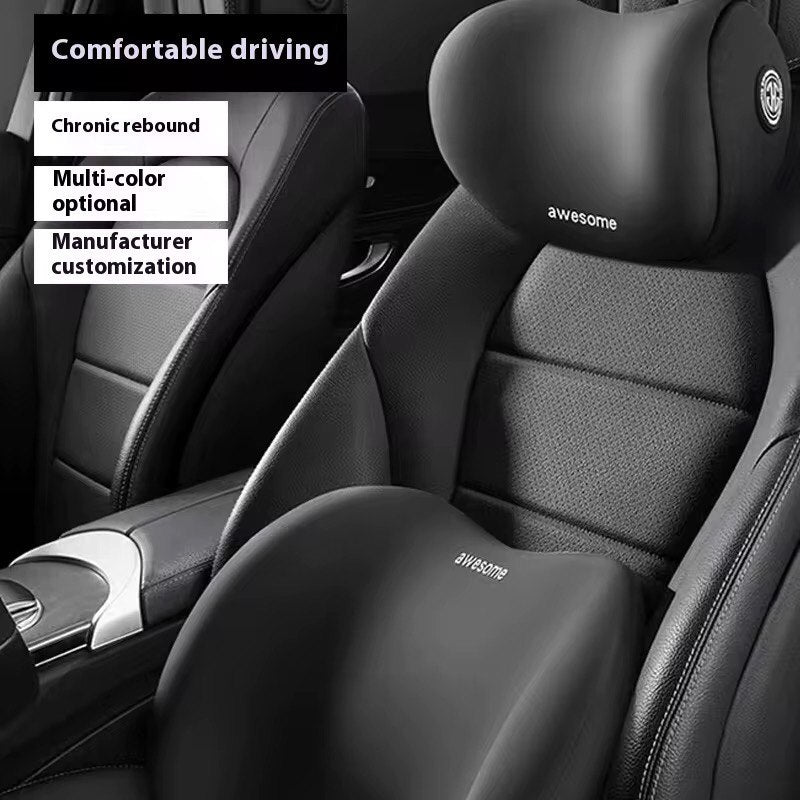 🚘💺 OREILLER DE SOUTIEN LOMBAIRE & OREILLER CERVICAL POUR VOITURE Conduisez en tout confort avec notre kit complet pour siège auto !
