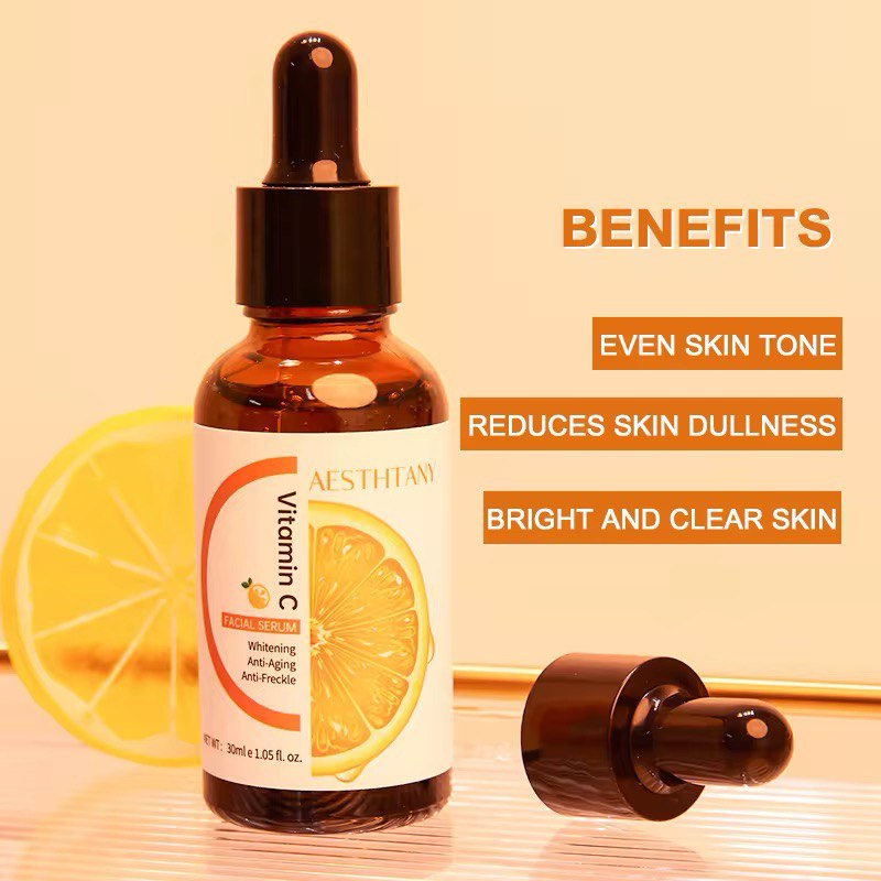 Sérum facial hydratant anti-âge à l'acide hyaluronique de vitamine C Nourrissement profond anti-acné améliorer la peau 30ML