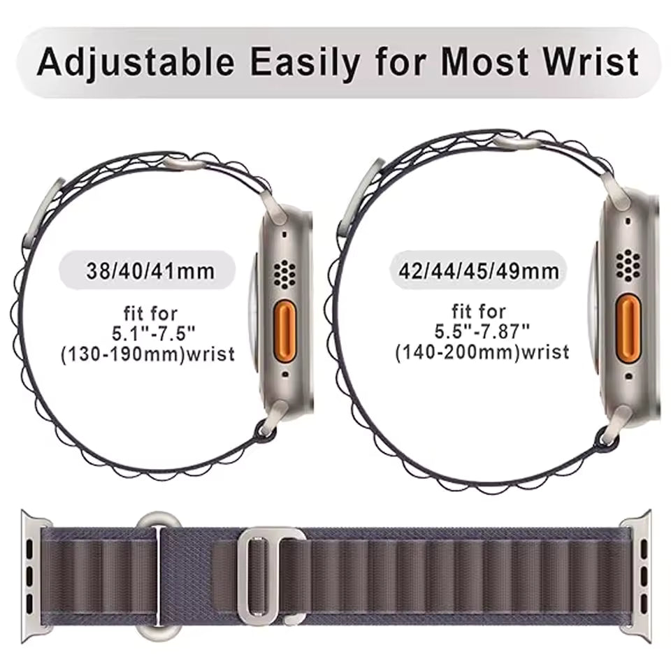 Bracelet alpine pour Apple Watch Ultra Band, Bracelet Correa en nylon et acier inoxidable, iWatch Series 9, 8, SE, 4, 3, 7, 6, 5, 49mm, 45mm, 44mm, 42mm, 40mm, 41mm, 44mm 38mm