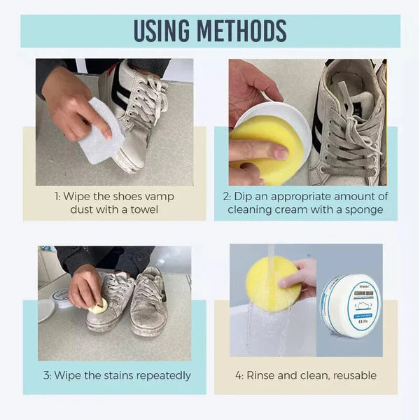 Crème nettoyante pour chaussures blanche