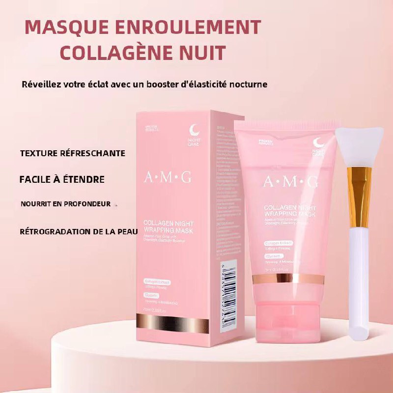 Masque Peel-Off au collagène, hydratant, raffermissant, enveloppant la nuit, Gel pour le visage, nettoyage en profondeur, réparation des rides, soins pour la peau, 75ML