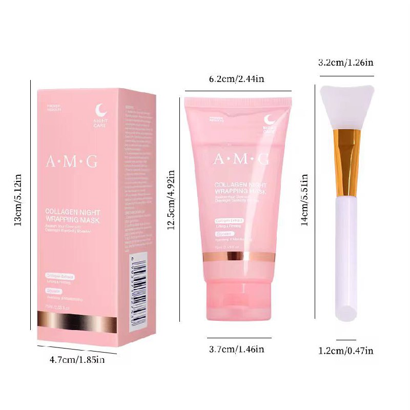 Masque Peel-Off au collagène, hydratant, raffermissant, enveloppant la nuit, Gel pour le visage, nettoyage en profondeur, réparation des rides, soins pour la peau, 75ML