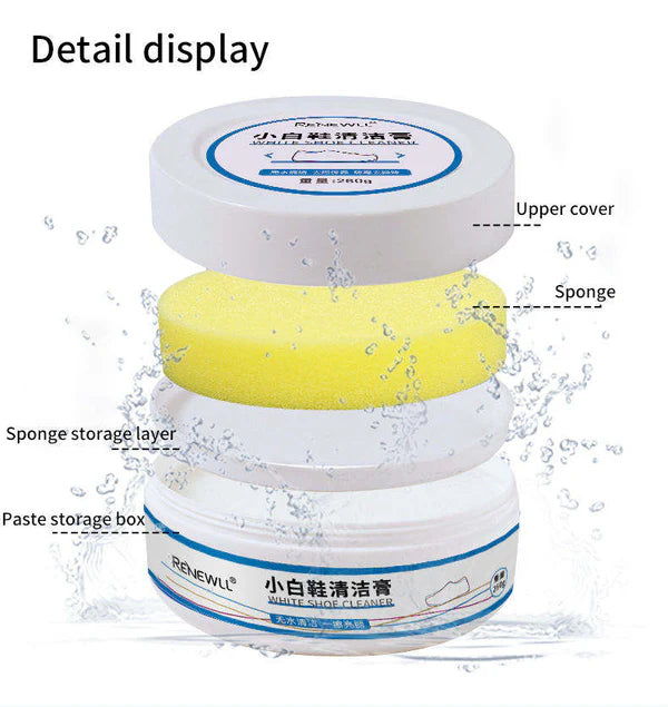 Crème nettoyante pour chaussures blanche