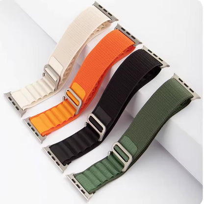 Bracelet alpine pour Apple Watch Ultra Band, Bracelet Correa en nylon et acier inoxidable, iWatch Series 9, 8, SE, 4, 3, 7, 6, 5, 49mm, 45mm, 44mm, 42mm, 40mm, 41mm, 44mm 38mm