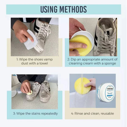 Crème nettoyante pour chaussures blanche